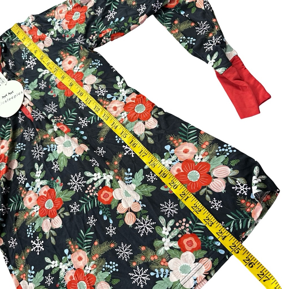 NEW Little Sleepies Poinsettia Floral Bamboo Pajama Top Small Long Sleeve - Picture 10 of 10